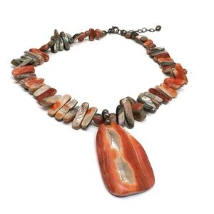 Vintage Silpada Sterling Silver & California Red Abalone Shell Pendant Necklace